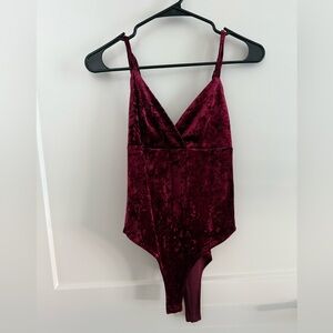 Velvet Burgundy Bodysuit